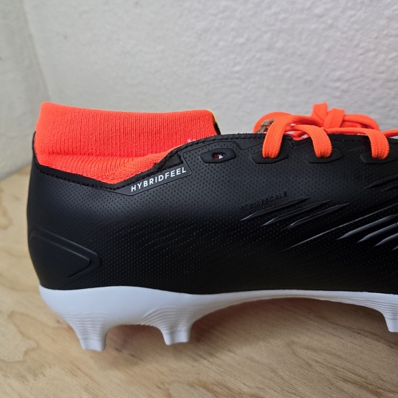 Adidas PREDATOR LEAGUE SOCK FG Cblack/Ftwwht/Solred Soccer Cleats IG7772 - Picture 10 of 11